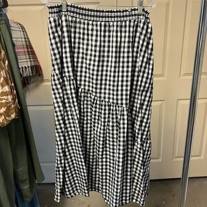 Who What Wear XL Black and White Gingham Maxi Skirt